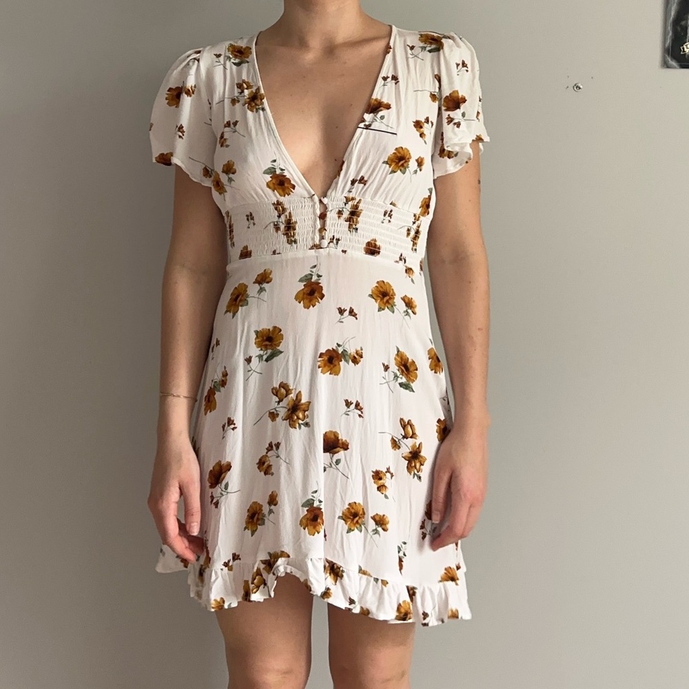 Floral White Dress